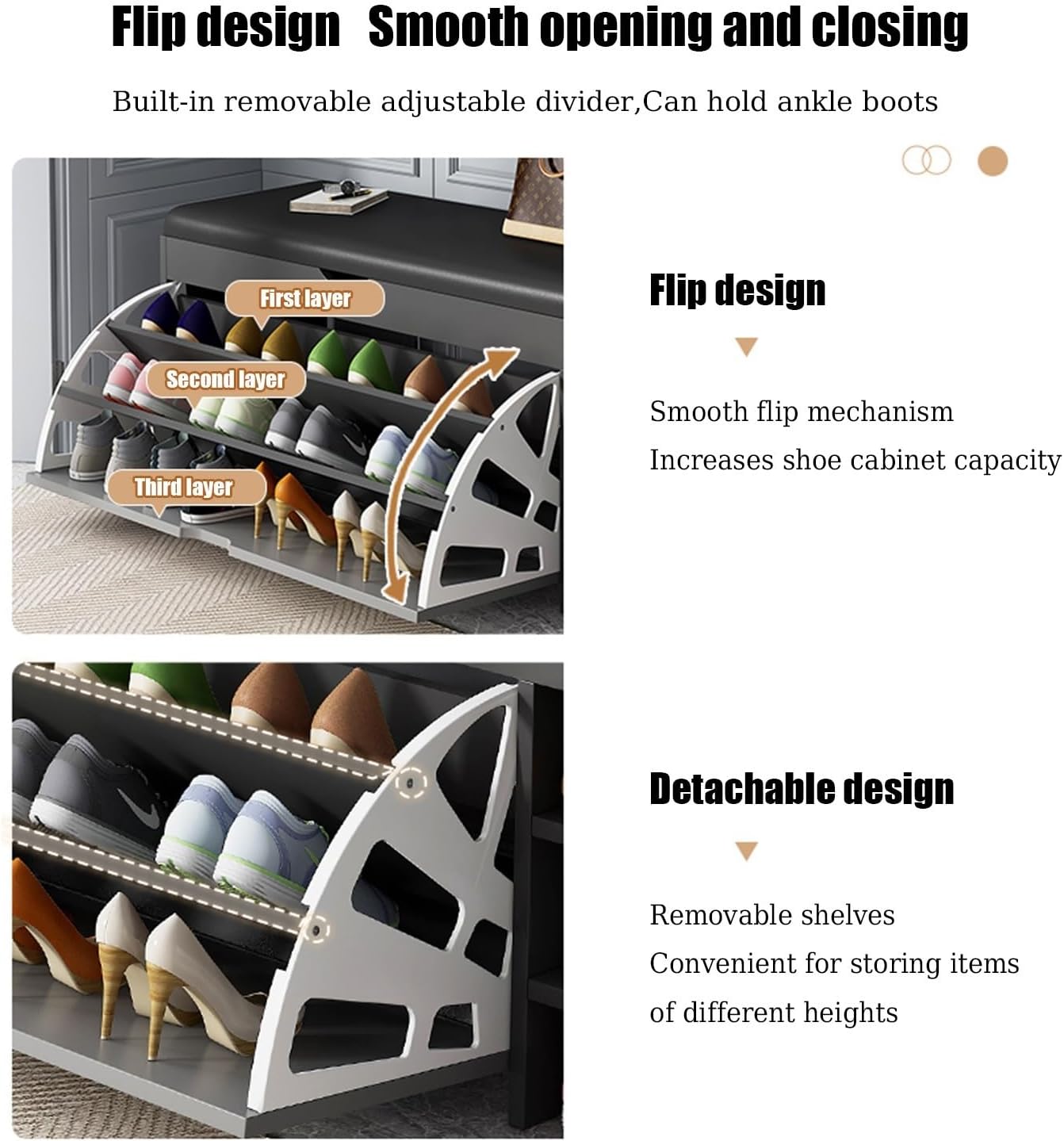 Banco Recibidor De Zapatos Con Cojín